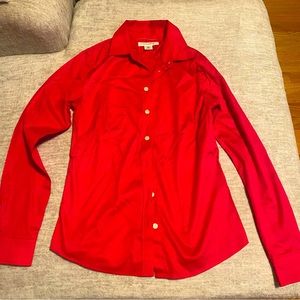 Women’s hot pink button down shirt